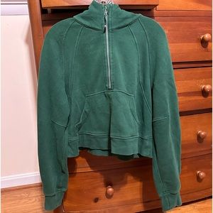 lululemon scuba oversized half-zip hoodie | color: everglade green